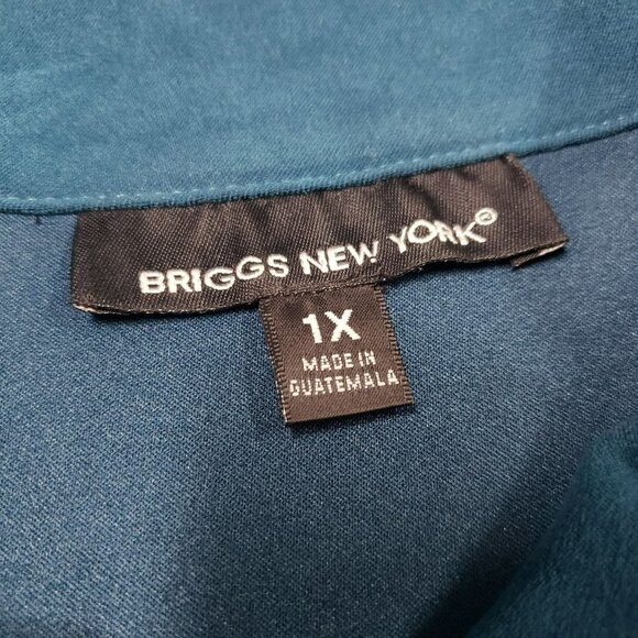 𝅺TEAL Blue Faux Suede Button Up Long Sleeves Blouse Shacket Collared Plus Size - Picture 7 of 9